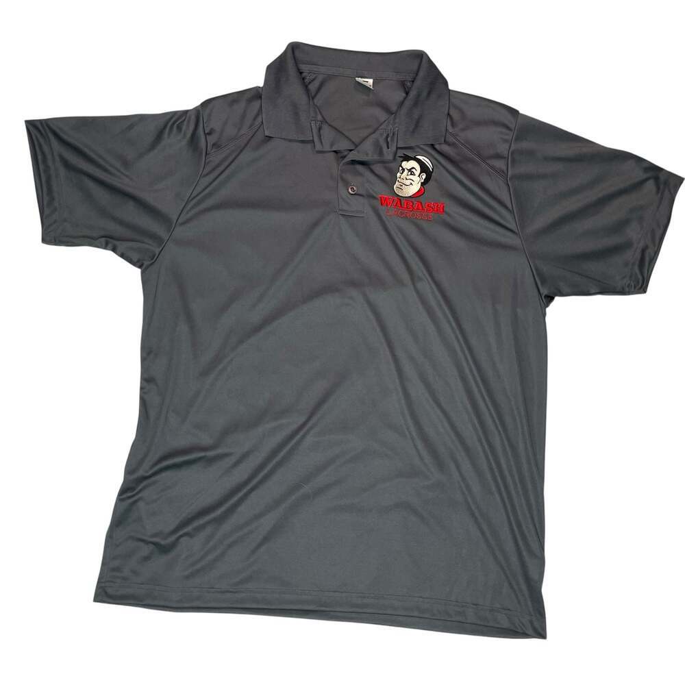Wabash Lacrosse Polo Shirt Gray Athletic Performance Men’s XL